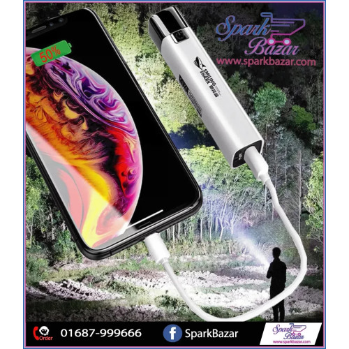 USB Rechargeable Flashlight With Power Bank
